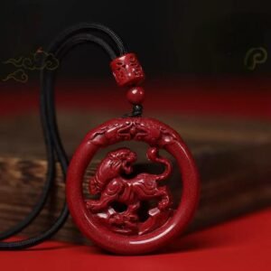 2023 Year of the Rabbit Mascot Cinnabar Chinese Zodiac Pendant, Men's Peace Button Rabbit Necklace, Pendant for People in Their Zodiac Year, Women's Jewelry