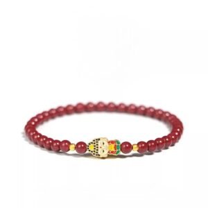 Cinnabar Bracelet Twelve Chinese Zodiac Benming Buddha Guardian, for Women and Men, Original Mine Purple Gold Imperial Cinnabar Bracelet