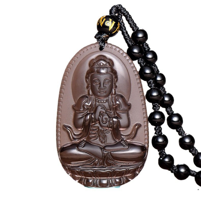 Ice Obsidian Pendant, Ice Obsidian Zodiac Buddha Eight Guardian Pendant Set, one piece for distributing Buddha statues - Image 3