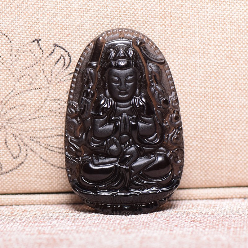 Ice Obsidian Pendant, Ice Obsidian Zodiac Buddha Eight Guardian Pendant Set, one piece for distributing Buddha statues - Image 4
