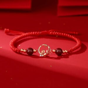 Original Snake - themed Snake - shaped Koi Fish Hand - made Rope in the Year of the Snake, New Chinese - style Drawstring, Small - batch Woven Rope for the Zodiac Year, Ring - buckle S925 Silver Bracelet
