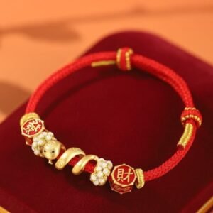 Ancient method gold - colored Five Emperor Coins snake - shaped half - bracelet and hand chain for women, a new retro and luxurious style, a snake - themed bracelet for those in their zodiac year, a New Year's gift