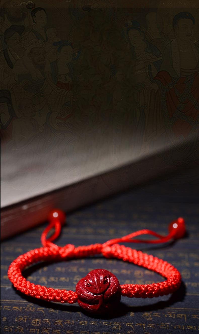 Rat, Ox, Tiger, Rabbit, Dragon, Snake, Horse, Goat, Monkey, Rooster, Dog, Pig Zodiac Bracelets Woven with Cinnabar Red Rope, for Men and Women - Image 2
