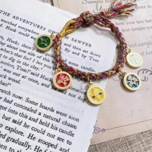 Five-way God of Wealth Five-color String Hand-woven Jewelry Bracelet Tibetan-style Bracelet Red String Zodiac Year Light Luxury Jewelry Qixi Festival
