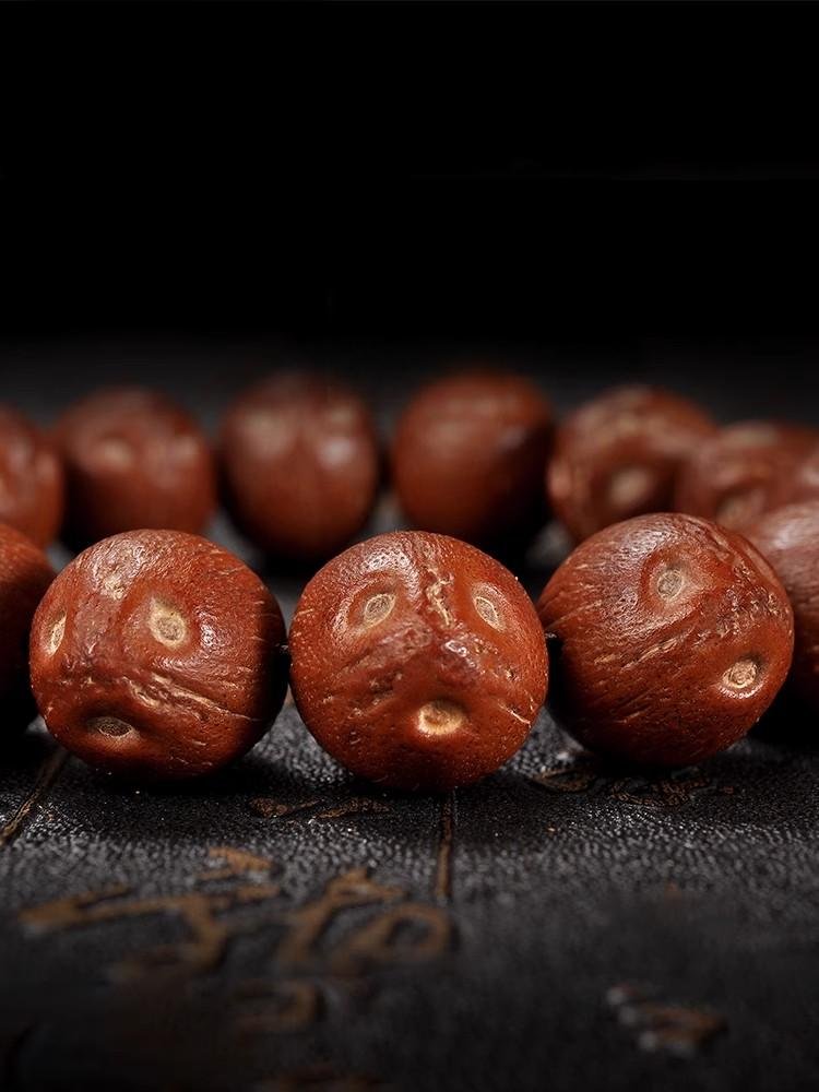 Purple Gold Rat Bracelet for Men, Nearly Round Lucky Rat Bodhi Beads, Same Tree Large Original Seed Bracelet for Women