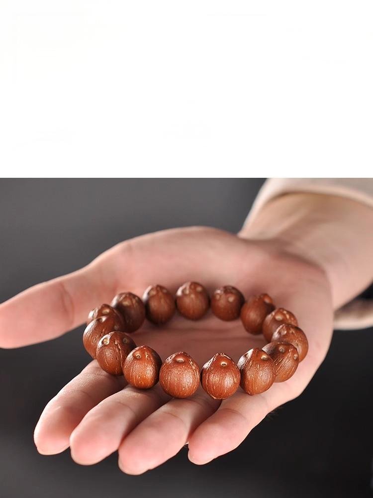 Purple Gold Rat Bracelet for Men, Nearly Round Lucky Rat Bodhi Beads, Same Tree Large Original Seed Bracelet for Women - Image 3