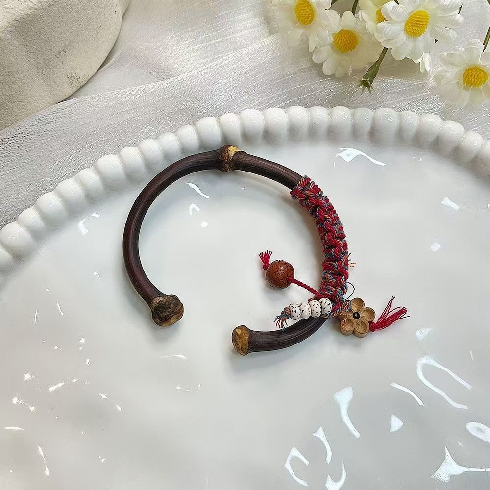 Knitted National Style Tibetan Chicken Blood Vine Handmade Bracelet Bangle Retro Tibetan Hand Rope Bracelet Openable